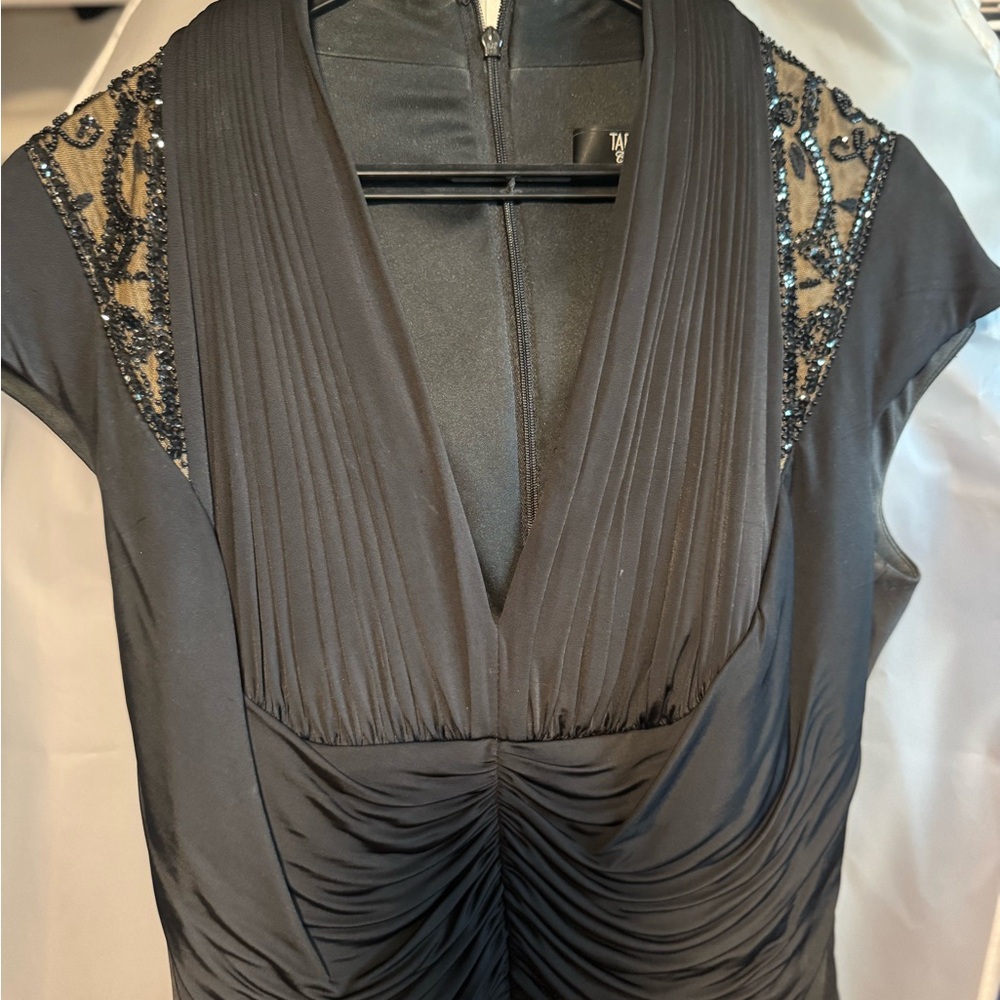Tadashi Shoji Black Maxi Dress with Beaded Details